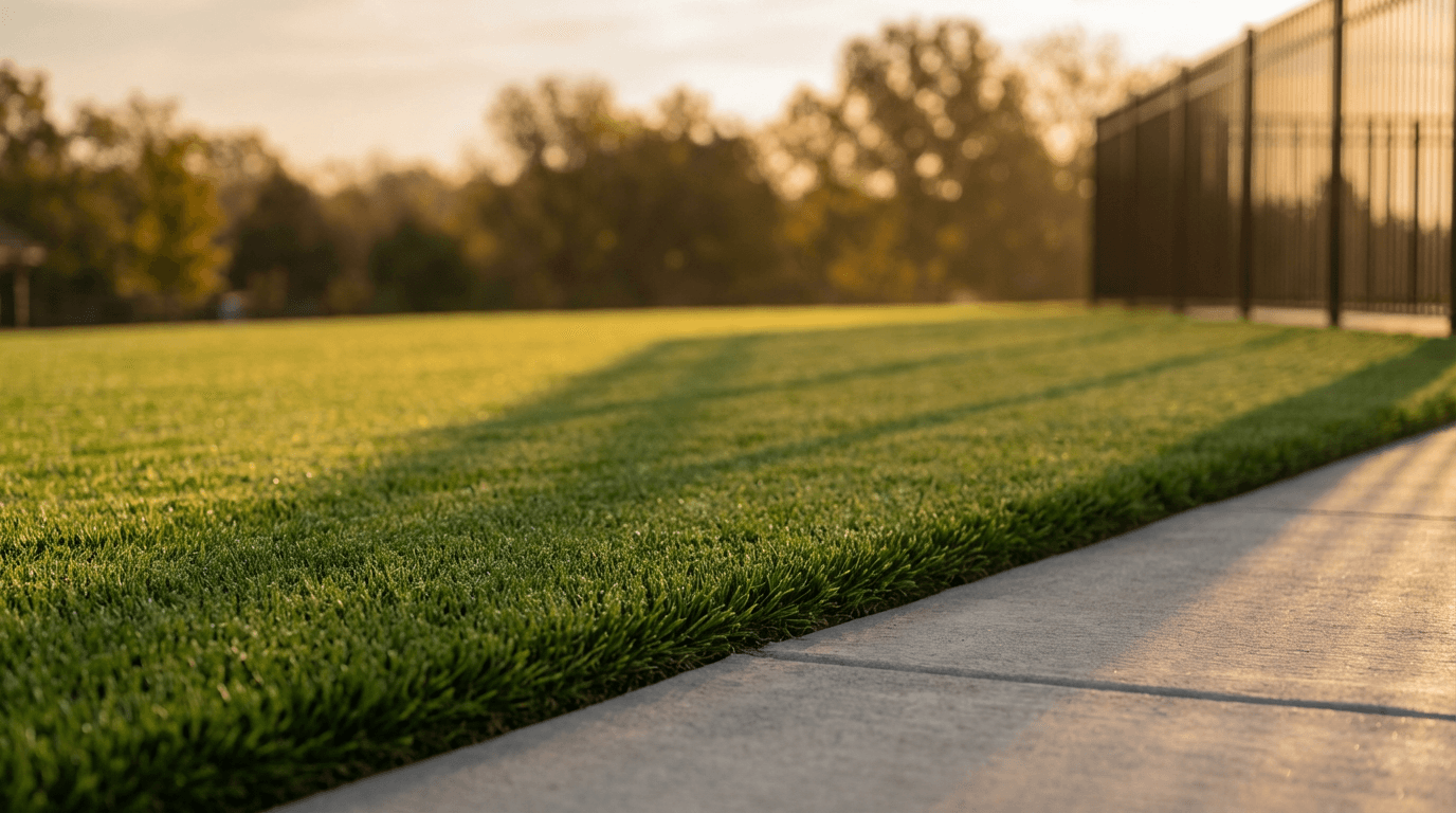 Professional pet waste removal specialist standing in a clean residential yard in Frisco